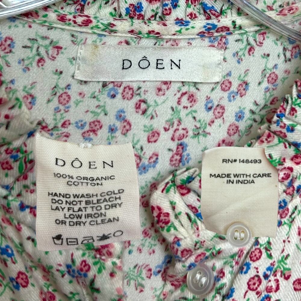 Doen Women’s 'Caton' Morning Glory Floral Mini Nightgown White Est X-Small Small - Picture 4 of 13